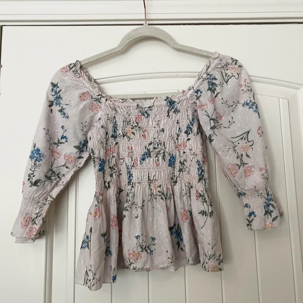 SAYLOR Clover Floral Smocked Top - Picture 5 of 7